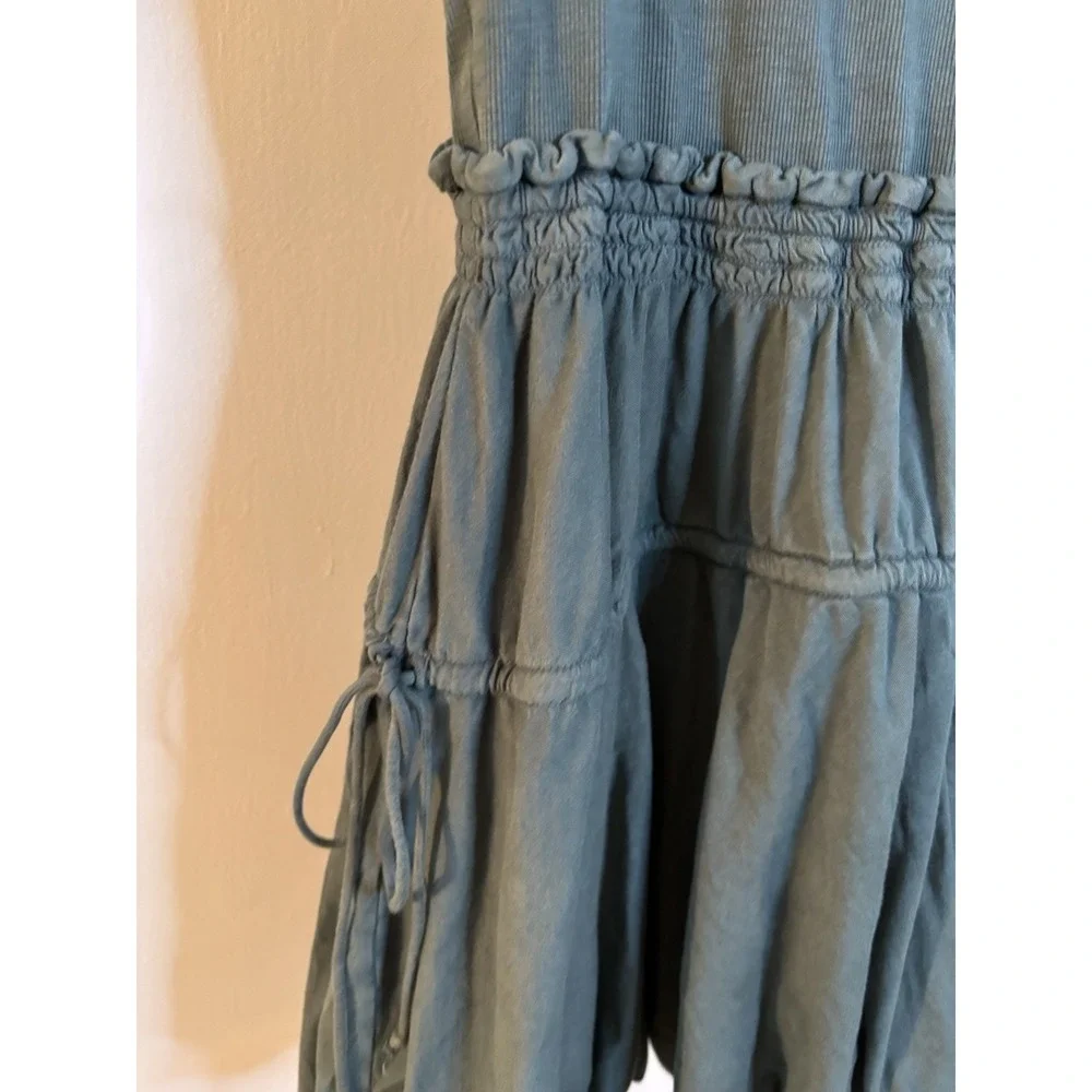 DAILY PRACTICE ANTHROPOLOGIE Dark Green Bubble Hem Tank Dress M‎